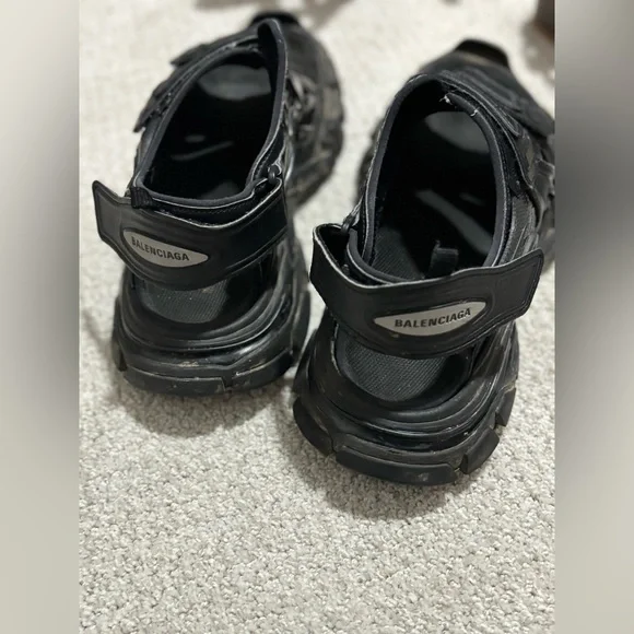 Black Balenciaga Track Flat Men’s Sandals size 41 great condition retailed $995 - Picture 5 of 9